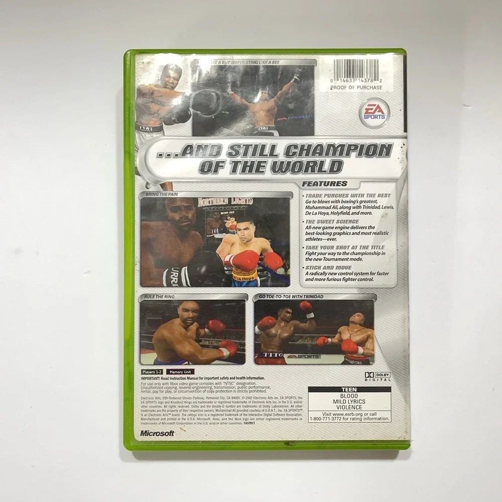 Knockout Kings 2002 (Microsoft Xbox, 2001) CIB Complete Clean Disc
